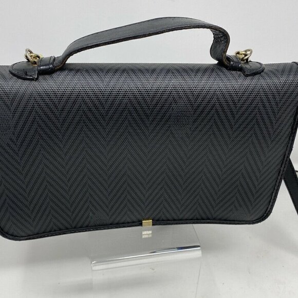 Mark Cross Gray Black Coated Logo Canvas Bag - Picture 7 of 12